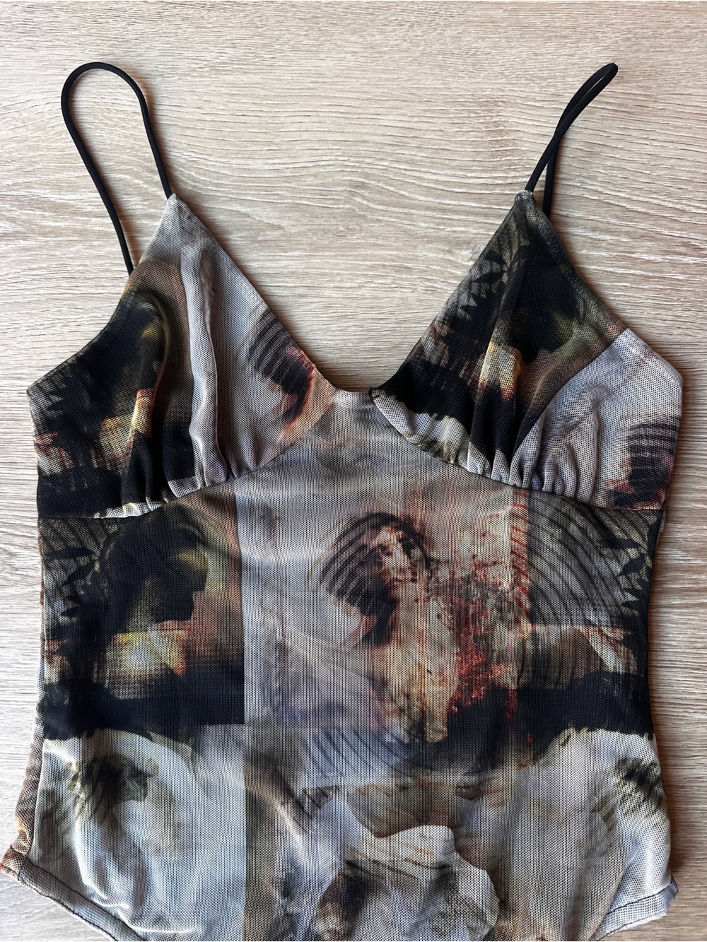 PrettyLittleThing Painting Collage Printed Cami Top